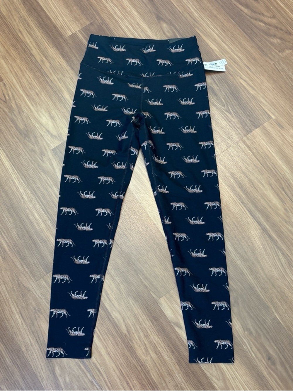 Victoria's Secret Navy Leggings with Pink Leopard Print